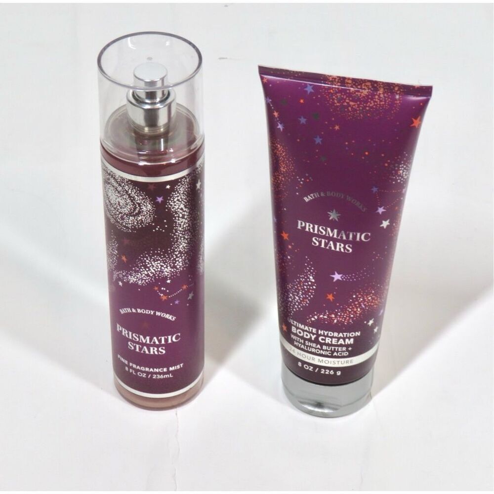 Bath Body Works Prismatic Stars Fine Fragrance Body Mist and Body Cream 8 fl oz